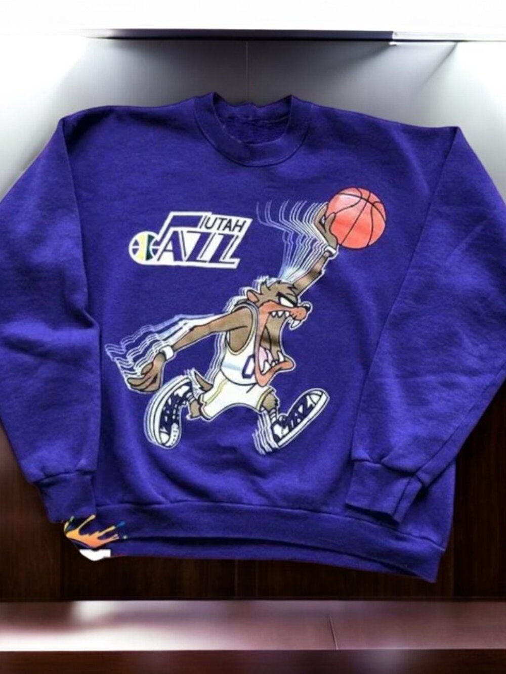 Vintage Style NBA Utah Jazz Looney Tunes Sweetshirt, Utah Jazz Shirt, NBA Shirt